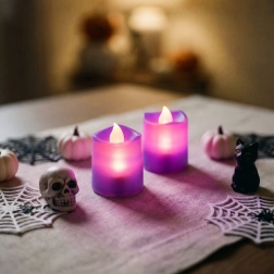 Halloween-LED-Kerzen, schwarz, 2 Stück