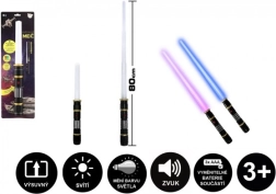 Zusammenklappbares Lichtschwert mit Licht und Sound, 80 cm