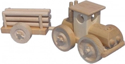 Holztraktor mit Holzstamm-Anhänger CEEDA CAVITY – natur