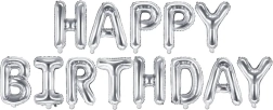 Folienballons Happy Birthday – Silber