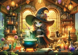 YAZZ Puzzle Niedliche Hexe 1000 Teile