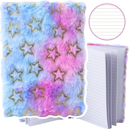 Plusheft mit goldenen Sternen in Pastellfarben A5