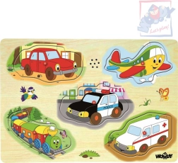 Woody Holz-Soundpuzzle Verkehrsmittel – 5 Teile