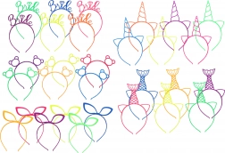 Karneval-Stirnband mit Deko – Farbmix