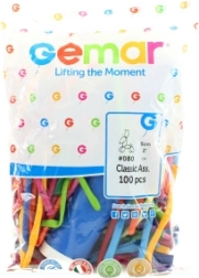 Modellierballons Gemar mit Pumpe - 100 Stk