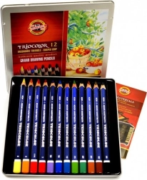 Koh-I-Noor Dreikant-Buntstifte Triocolor 12 Stk