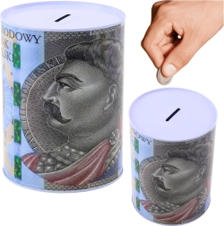 Metall-Spardose mit Motiv der 500-PLN-Banknote 16 × 12 cm