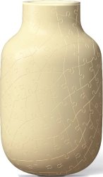 Moderne 3D-Puzzle-Vase in Cremegelb