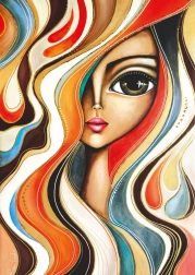 Puzzle Mädchen mit welligem Haar 1000 Teile