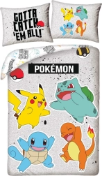 Kinderbettwäsche Pokémon grau 140 × 200 cm