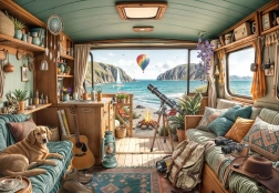 Bluebird Puzzle Camping an der Küste 1000 Teile