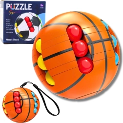 Sensorische Logikkugel mit Perlen – orangefarbenes Knobel- und Fidget-Spielzeug für Kinder
