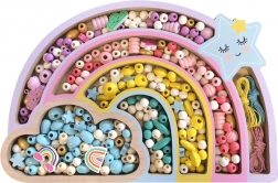 Holz-Perlen Pastell Regenbogen, 330 Stk.
