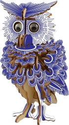 Holzkunst 3D-Puzzle - Bunte Eule