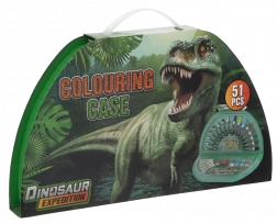 Halbrunder Dino-Malkoffer – 51 Teile