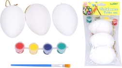 Ausmal-Eier 5 × 8 cm, Set mit 3 Stück, Farben und Pinsel