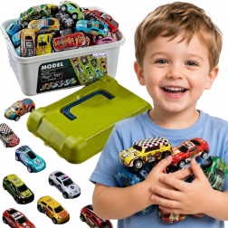Woopie Rennwagen-Set im Koffer mit Karte – 50 Stück