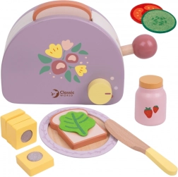 Hölzerner Frühstückstoaster mit Zubehör 13 Stück
