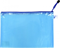 A4-Reißverschlussmappe blau, gitterverstärkt