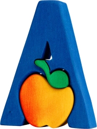 Fauna Alphabet Buchstabe A – Apfel Holz-Einlegepuzzle