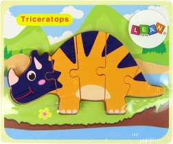 Holzpuzzle Dinosaurier – Triceratops oder Ankylosaurus, Orange