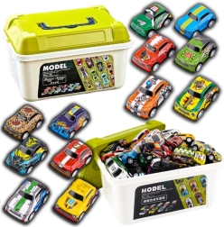 Set aus Metallautos im Koffer, bunte Kollektion 30 Stück