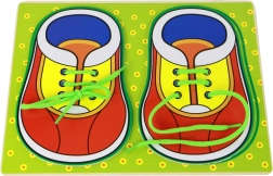Holzlernspiel Wir lernen Schnürsenkel binden