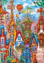 Puzzle Heye - Charmantes Dorf: Blaues Tor 500 Teile