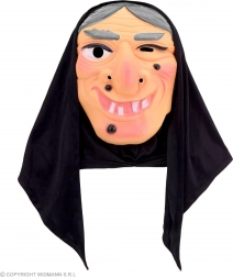 Hexenmaske mit Kopftuch