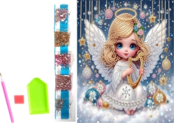 Diamantmalerei auf Leinwand – Weihnachtsengel 23 × 30 cm