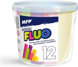 Neon-Straßenkreide, rund, 12 Stück, Farbmix, Eimer