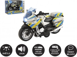 Polizeimotorrad 12 cm mit Licht und Sound, tschechisch sprechend