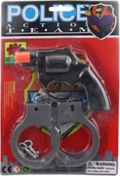 Plastik-Kapselspielzeugpistole mit Handschellen, 8-schüssig