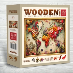 WOODEN CITY Holzpuzzle Bunte Karte 1010 Teile