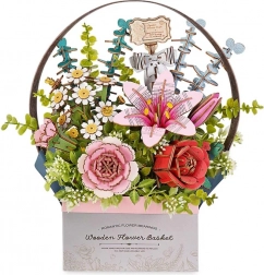 RoboTime 3D Holzpuzzle Blumenkorb