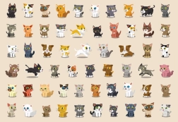 Puzzle mit Aufklebern Katzen 250 Teile