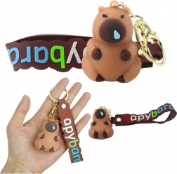 Schlüsselanhänger Capybara mit Karabiner und Ring