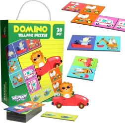 Bildungsspiel Tiere im Verkehr Puzzle Domino Montessori