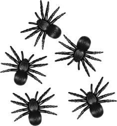 Dekoration Schwarze Spinne 5 Stück