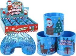 Kultige blaue Feder mit Weihnachtsmotiv 6 cm