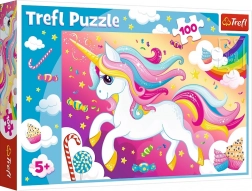 Puzzle 100 Teile Schöner Einhorn Trefl