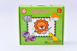 Einsatzpuzzle Tiere und Wasserbemalung