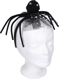 Karneval-Haarreif mit schwarzer Spinne