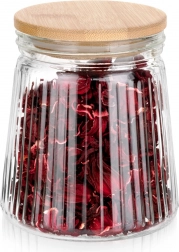 Glasvorratsdose für trockene Lebensmittel mit Bambusdeckel und Dichtung 700 ml