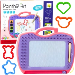 Magnetische Zeichentafel mit Stempeln Rosa