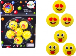 Set Gelber Hüpfbälle Emoji 6 Stk