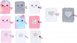 Tagebuch mit Schloss, mit Plüschbezug, 10,5 × 15 cm, 70 unlinierte Seiten