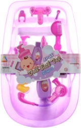 Kunststoff-Badewanne für Puppen mit Zubehör (39 × 24,5 × 8 cm)