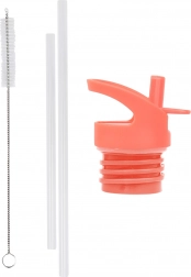 A Little Lovely Company Set aus Verschluss, Bürste und Strohhalm für Edelstahlflasche 350 ml – Spaß