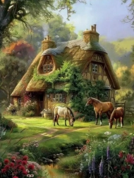 Diamantmalerei Waldhütte Kreativset 30x40 cm